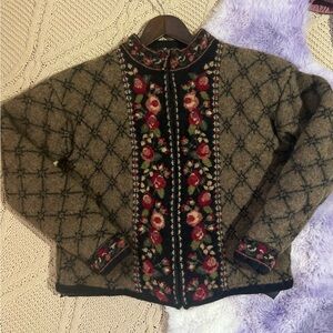 Vintage-Inspired Floral Women's Jacket
